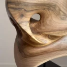 walnut wood sculpture inner cavity detail contrast natural grain sculpted hollow form
