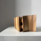 walnut wood vase opening detail sculptural vase for dried flowers