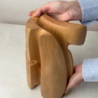 close up pear wood grain Quiet Axis sculpture natural texture and smooth surface