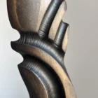 detailed texture charred wood sculpture beech close up