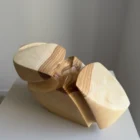 top view abstract wood vessel ash hand carved detail grain opening