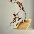 abstract wood sculpture vessel ash organic form light shadow