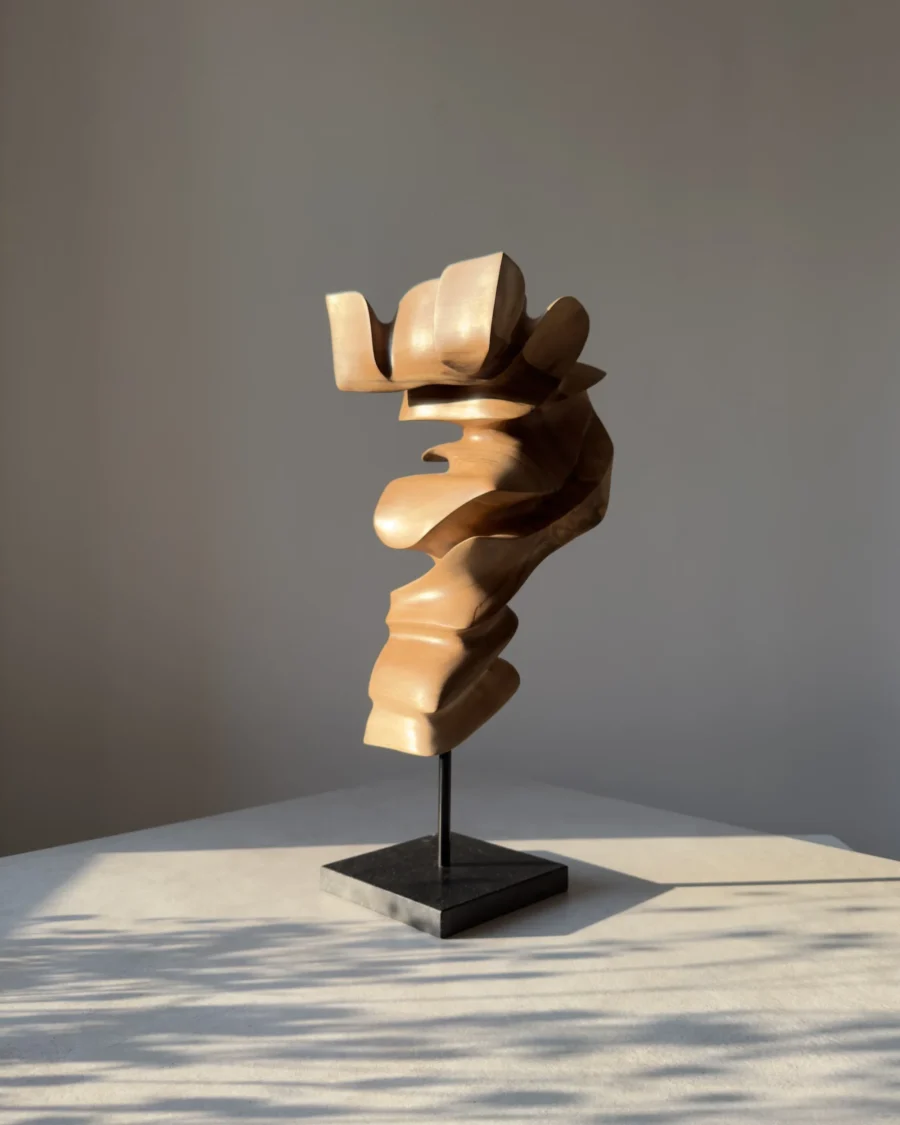 abstract-wood-sculpture-walnut-ethereal-motion-ewebohome abstract walnut wood sculpture Ethereal Motion hand carved