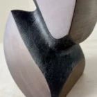 textured surface apple wood vase dark wax and burned wood detail