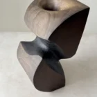 apple wood vase sculptural form with curved surfaces