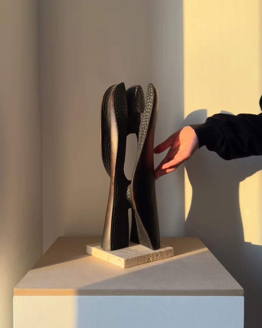 abstract sculpture side view changing form and light