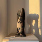 abstract wood sculpture Close Distance maple charred surface shadow