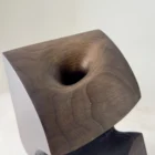 top view wooden vase apple wood opening detail carved opening apple wood vase smooth interior form