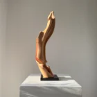 One of a kind wooden sculpture with organic flowing form