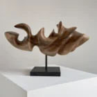 sculptural form in solid walnut wood