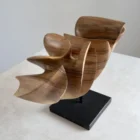modern wooden sculpture side view