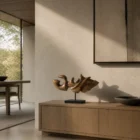 japandi style wood sculpture decor