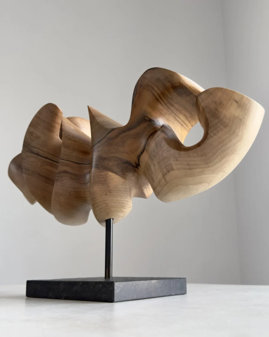 contemporary walnut sculpture handmade