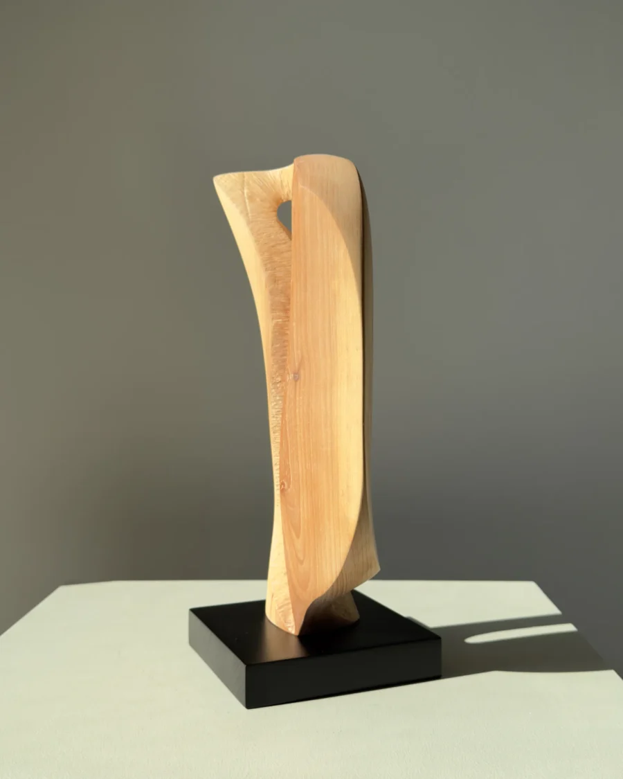 Minimalist wooden sculpture for modern interior design