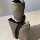 counterpoise-pear-wood-sculptural-vase-detail Counterpoise hand-carved pear wood sculptural vase showing textured surfaces and organic asymmetry
